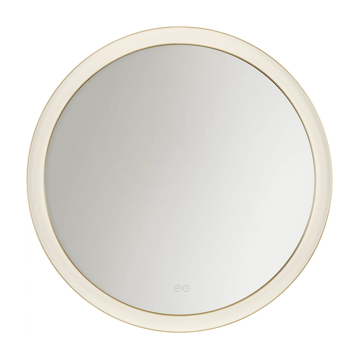 Hedley Round LED Mirror 36" x 36", Modern Brass
