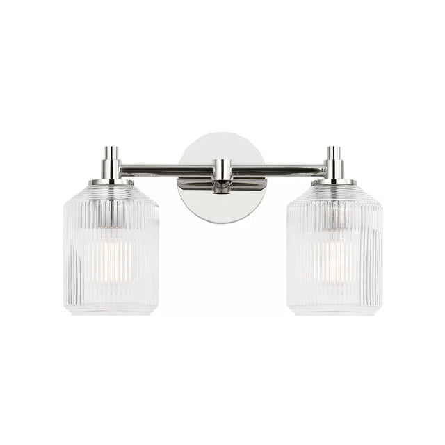 Lathan 2 Light Vanity 15", Polished Nickel