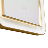 Hedley Rectangular LED Mirror 18" x 27", Modern Brass