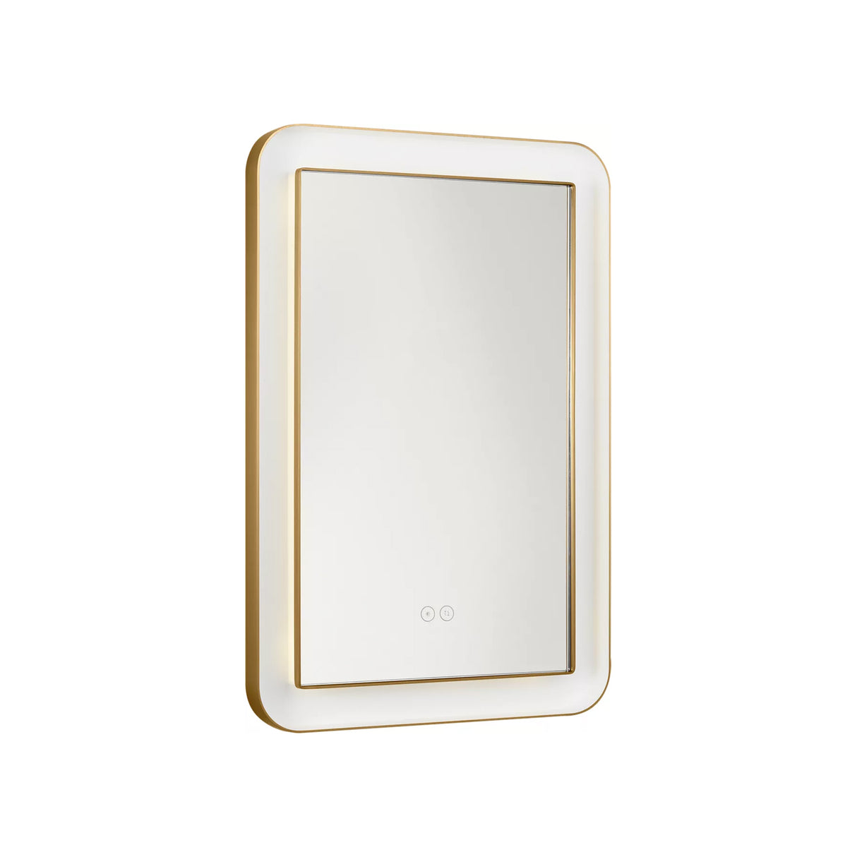 Hedley Rectangular LED Mirror 18" x 27", Modern Brass