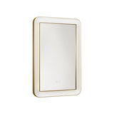 Hedley Rectangular LED Mirror 18" x 27", Modern Brass