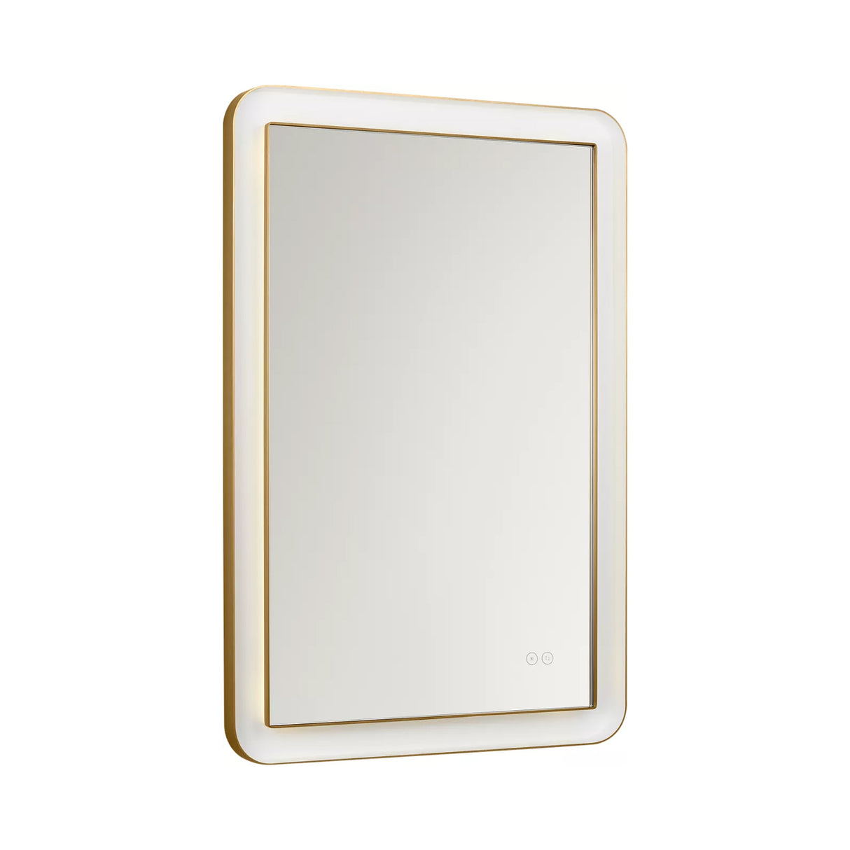 Hedley Rectangular LED Mirror 24" x 36", Modern Brass