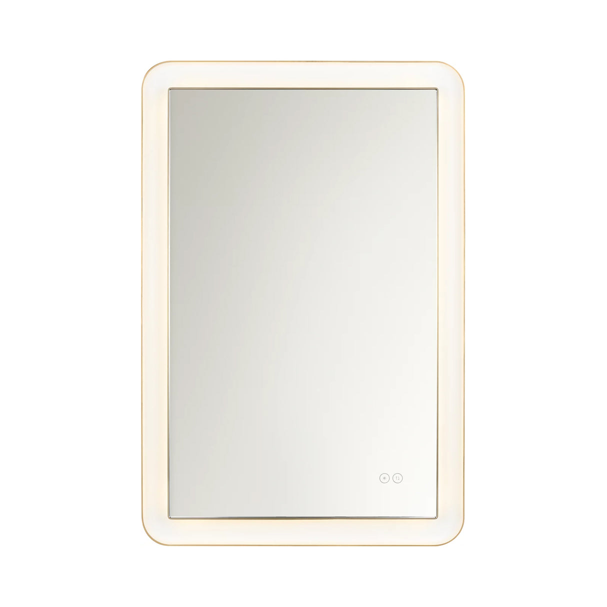 Hedley Rectangular LED Mirror 24" x 36", Modern Brass