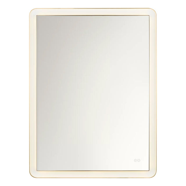 Hedley Rectangular LED Mirror 36" x 48", Modern Brass