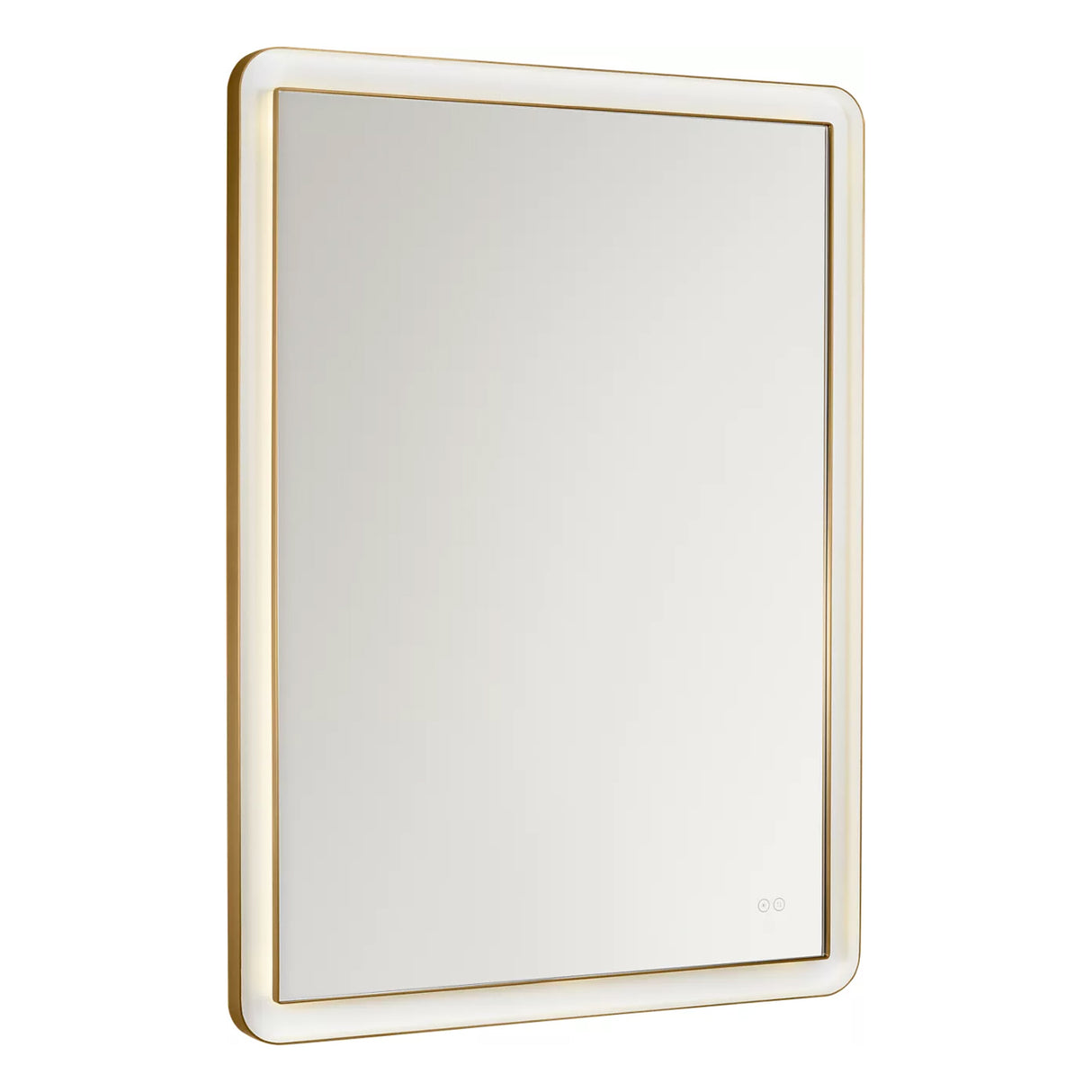 Hedley Rectangular LED Mirror 36" x 48", Modern Brass