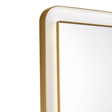Hedley Rectangular LED Mirror 36" x 48", Modern Brass