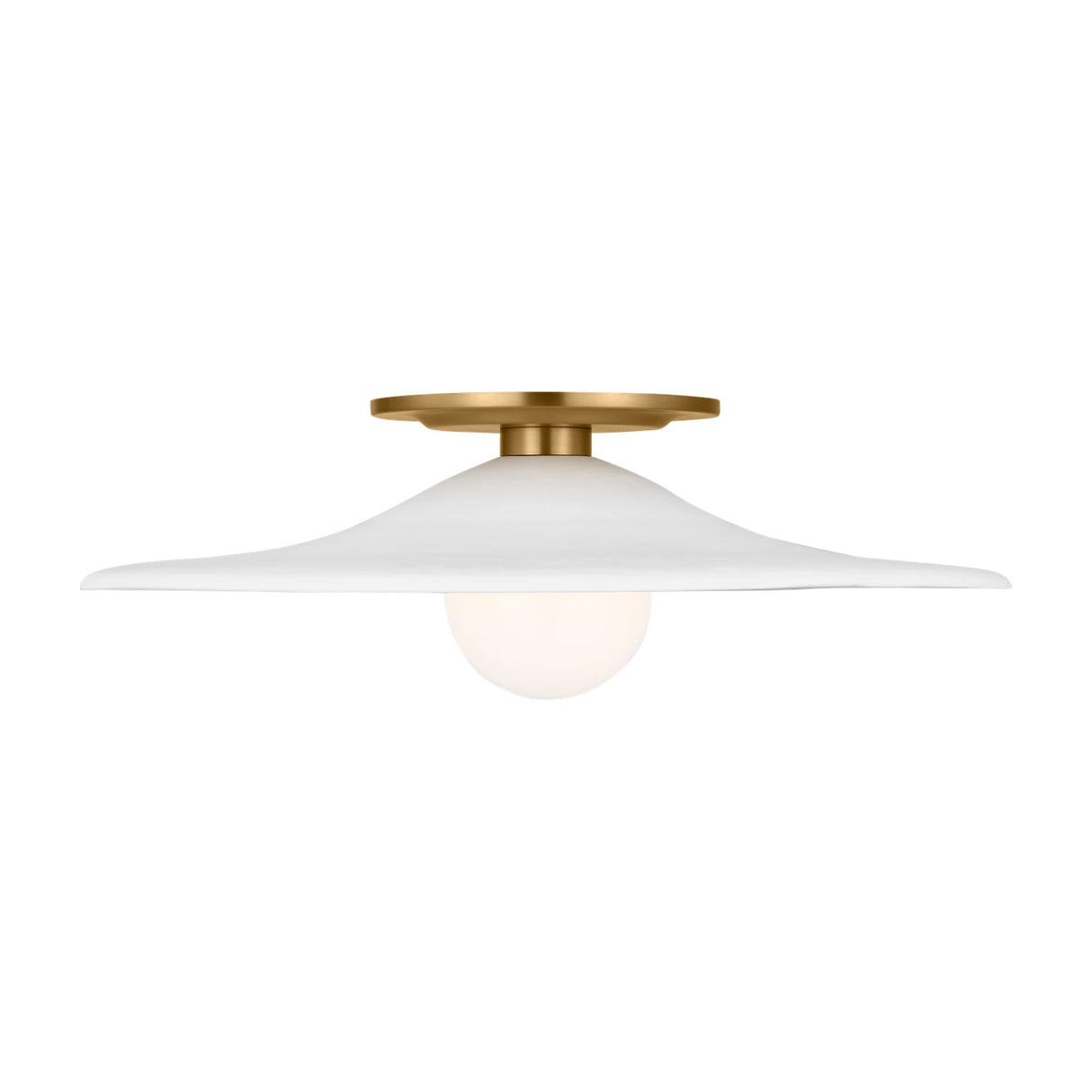 Hanna Semi-Flush 16", Modern Brass and White Plaster