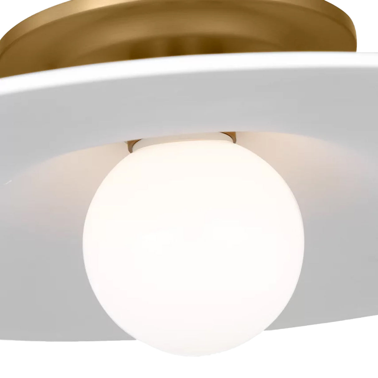 Hanna Semi-Flush 16", Modern Brass and White Plaster