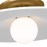 Hanna Semi-Flush 16", Modern Brass and White Plaster