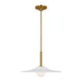Hanna Medium Pendant 16", Modern Brass and White Plaster
