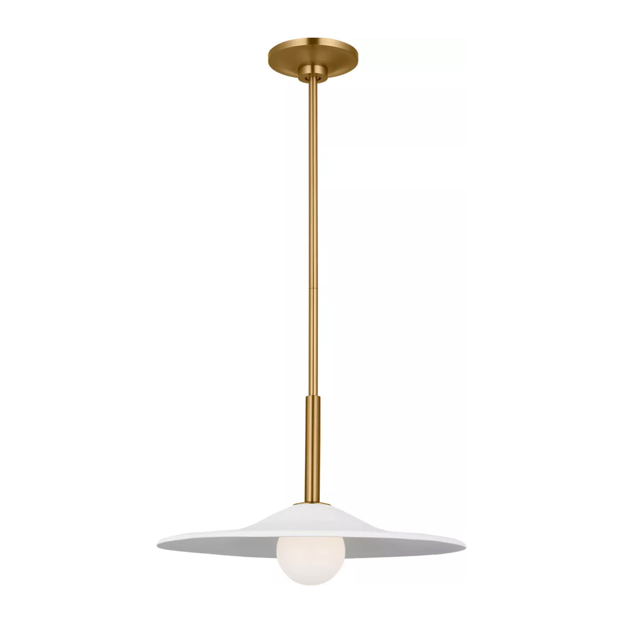 Hanna Medium Pendant 16", Modern Brass and White Plaster