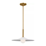 Hanna Medium Pendant 16", Modern Brass and White Plaster