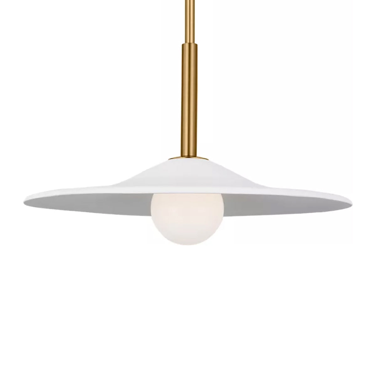 Hanna Medium Pendant 16", Modern Brass and White Plaster