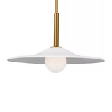 Hanna Medium Pendant 16", Modern Brass and White Plaster