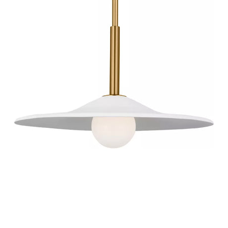 Hanna Medium Pendant 16", Modern Brass and White Plaster