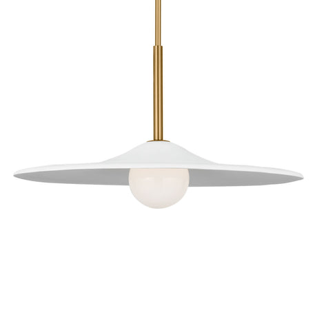 Hanna Large Pendant 24", Modern Brass and White Plaster
