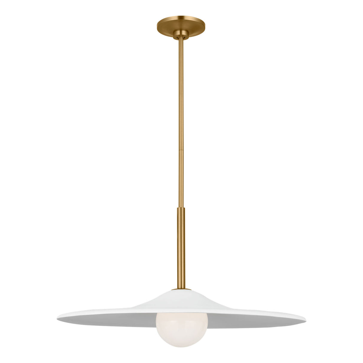 Hanna Large Pendant 24", Modern Brass and White Plaster
