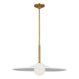 Hanna Large Pendant 24", Modern Brass and White Plaster