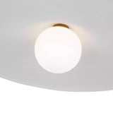Hanna Large Pendant 24", Modern Brass and White Plaster