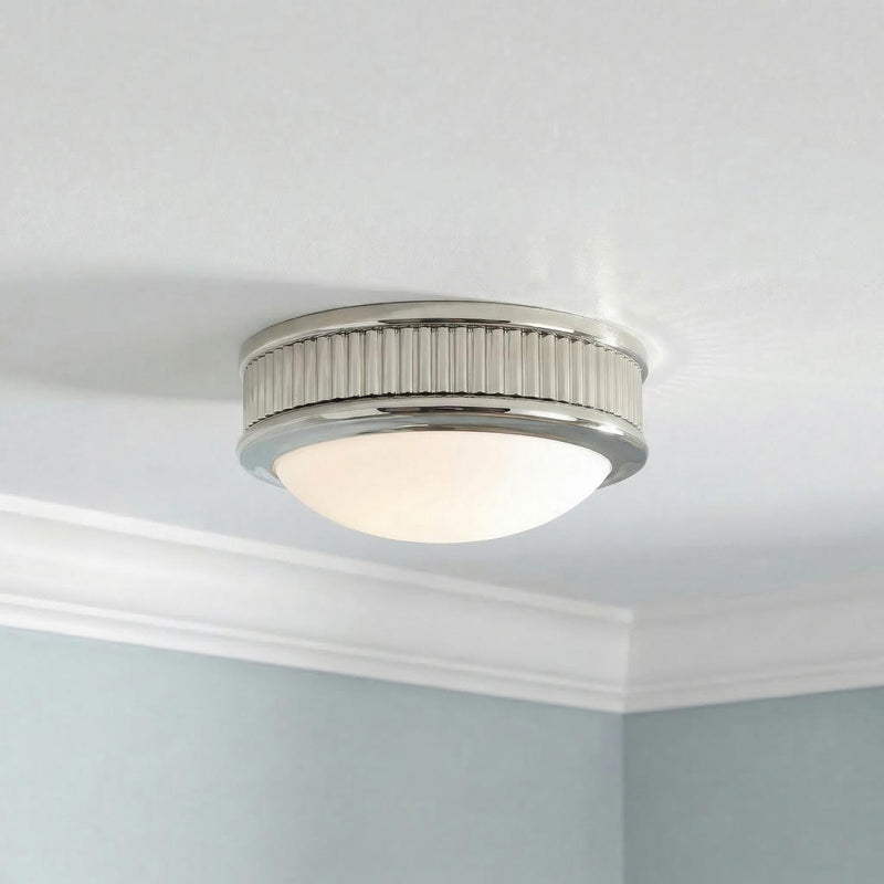 Bishop Small LED Flush Mount 8", Polished Nickel