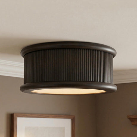 Bishop Medium Flush Mount 14", Aged Iron