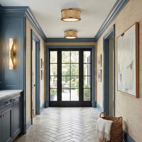 Alessio Large Wall Sconce 24", Distressed Brass and Alabaster