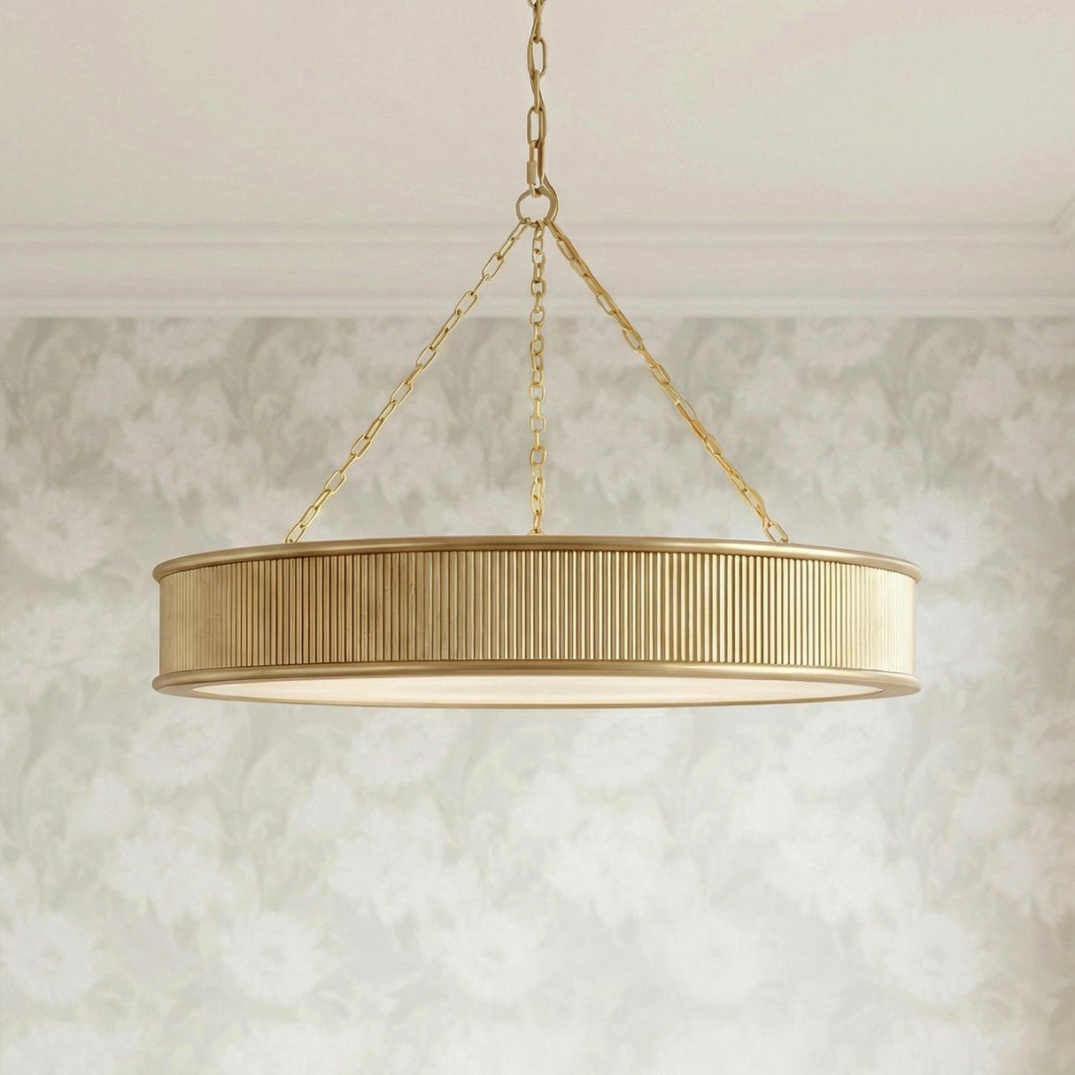 Bishop Ring Chandelier 27", Gilded Brass