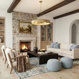 Bishop Ring Chandelier 36", Gilded Brass