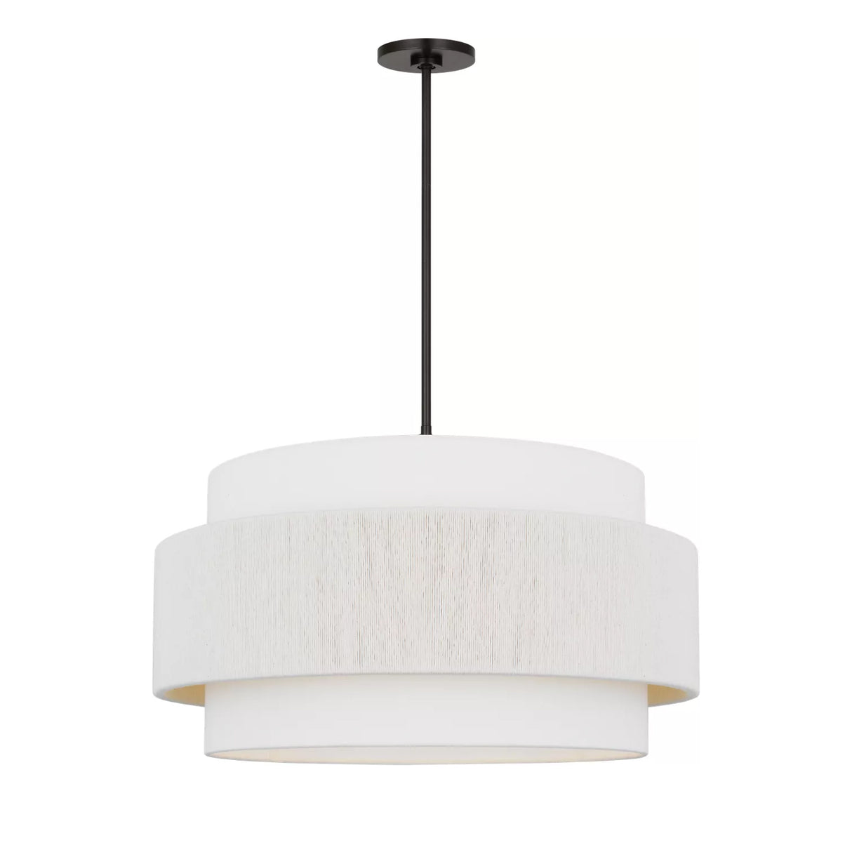 Daria Large Pendant 26", Aged Iron and White