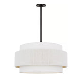 Daria Large Pendant 26", Aged Iron and White