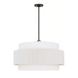 Daria Large Pendant 26", Aged Iron and White