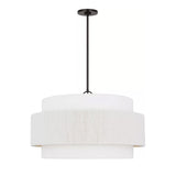 Daria Large Pendant 26", Aged Iron and White