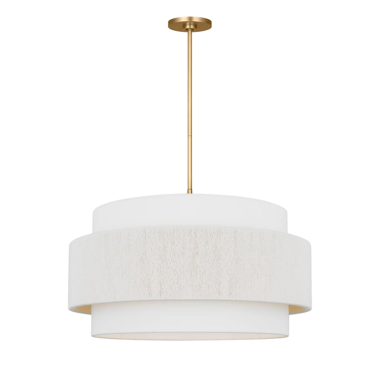 Daria Large Pendant 26", Gilded Brass and White