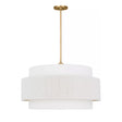 Daria Large Pendant 26", Gilded Brass and White