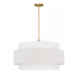 Daria Large Pendant 26", Gilded Brass and White