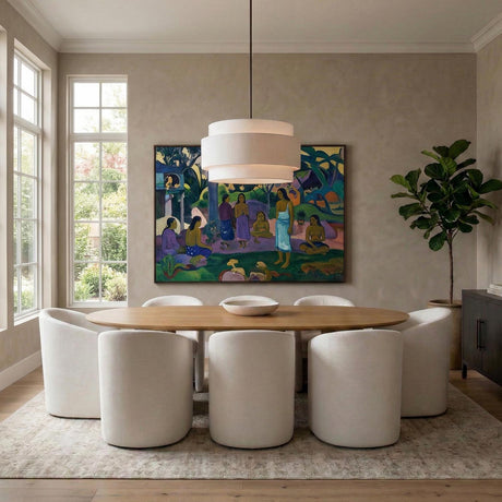 Daria Extra Large Pendant 30", Aged Iron and White