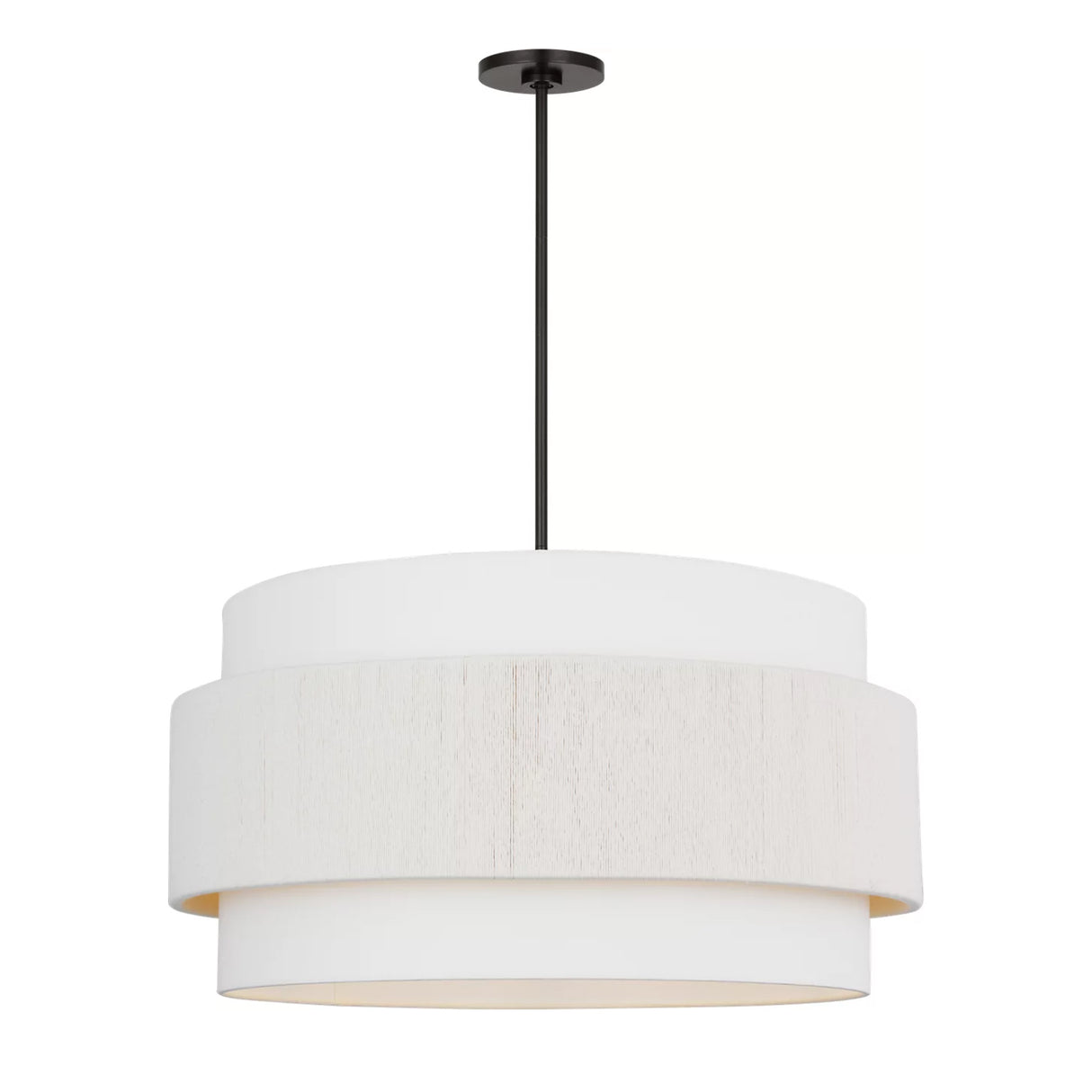 Daria Extra Large Pendant 30", Aged Iron and White