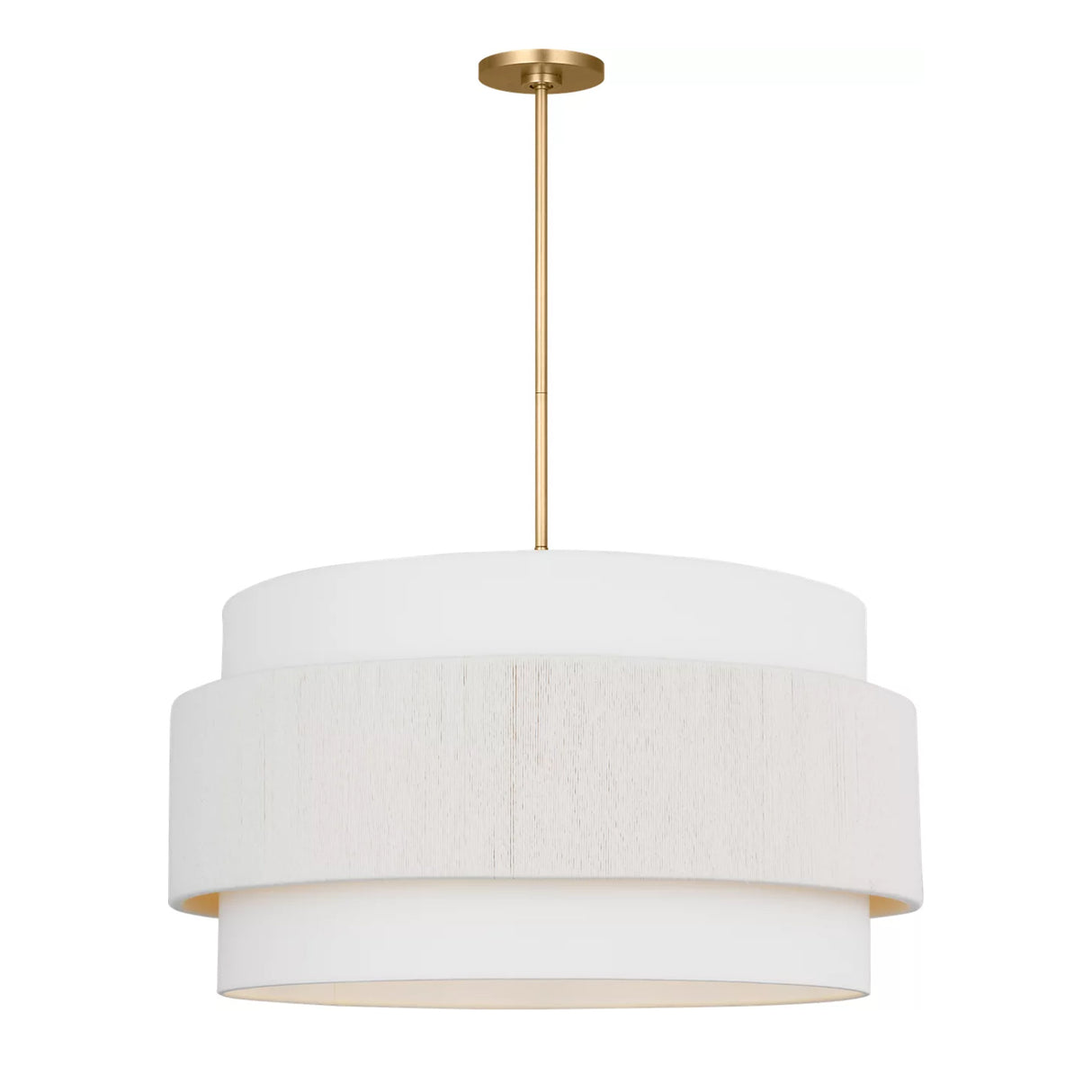 Daria Extra Large Pendant 30", Gilded Brass and White