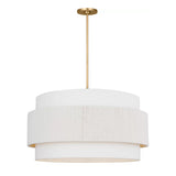 Daria Extra Large Pendant 30", Gilded Brass and White