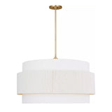 Daria Extra Large Pendant 30", Gilded Brass and White