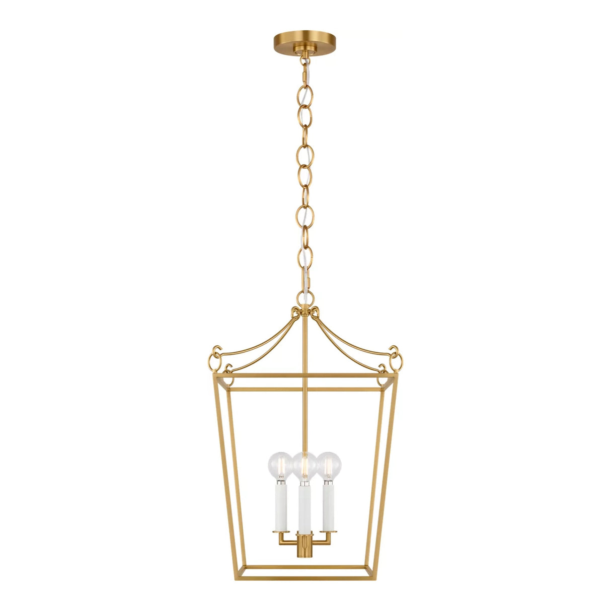 Cambria Small Lantern Pendant 14", Modern Brass