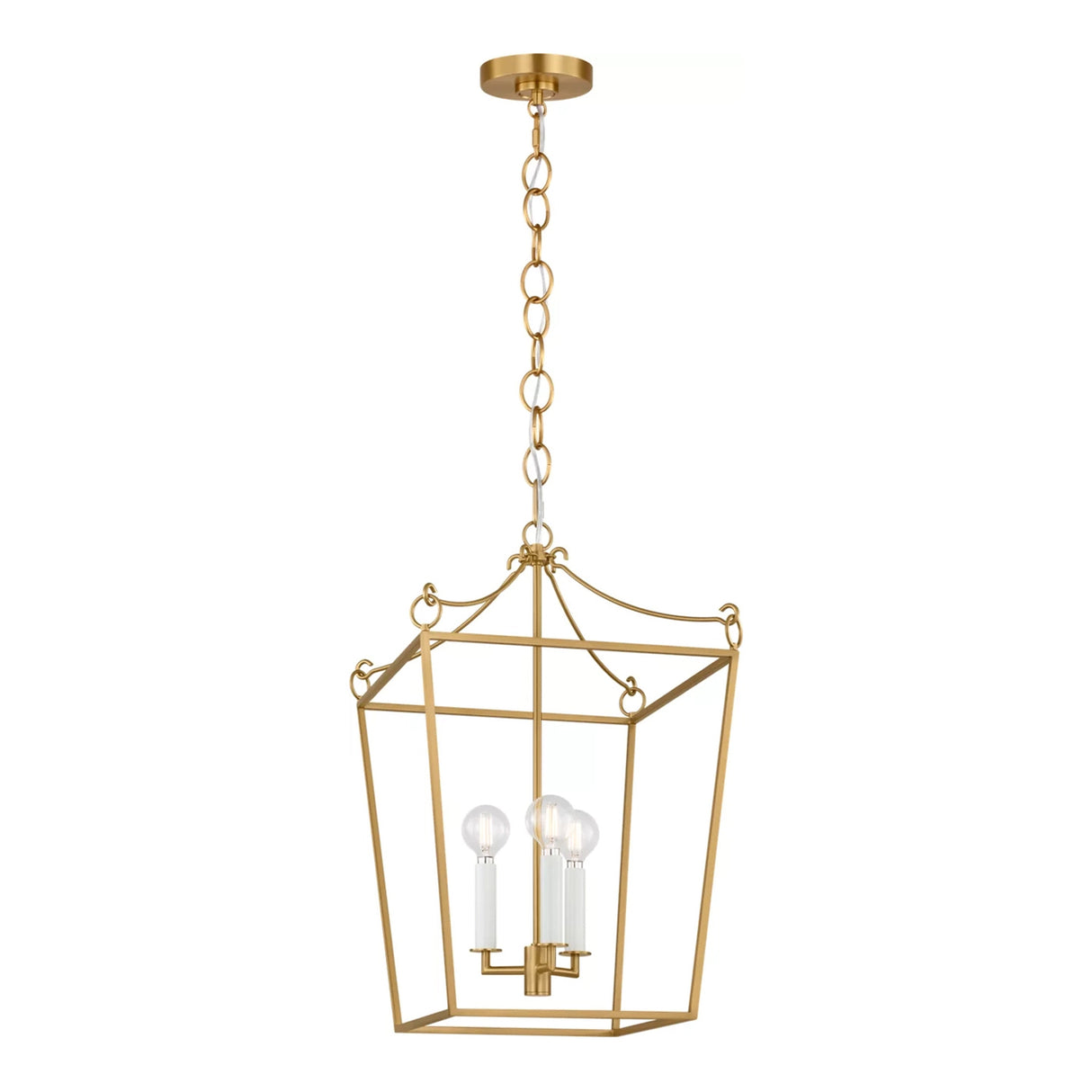 Cambria Small Lantern Pendant 14", Modern Brass