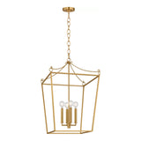 Cambria Medium Lantern Pendant 18", Modern Brass