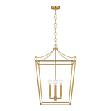Cambria Medium Lantern Pendant 18", Modern Brass