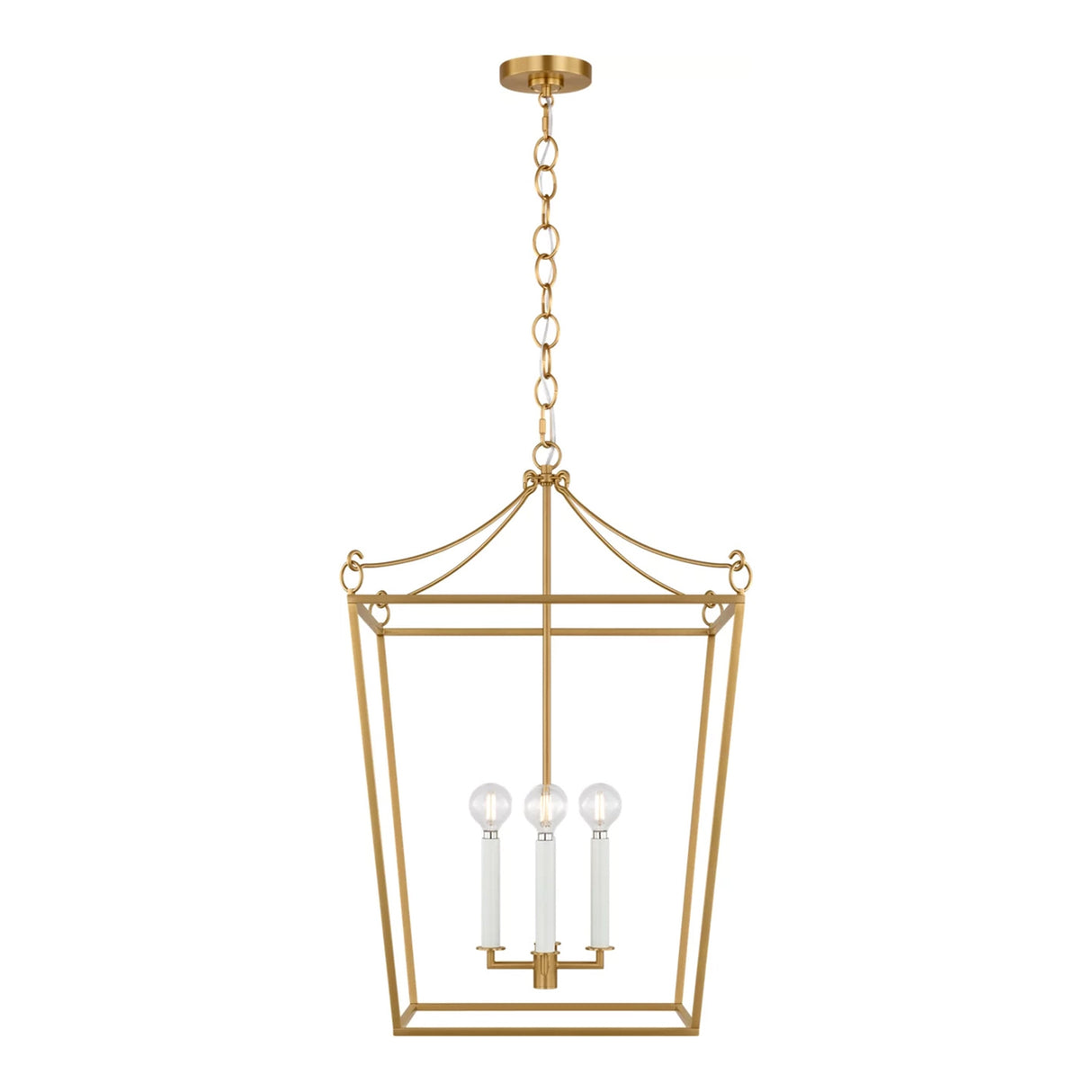Cambria Medium Lantern Pendant 18", Modern Brass