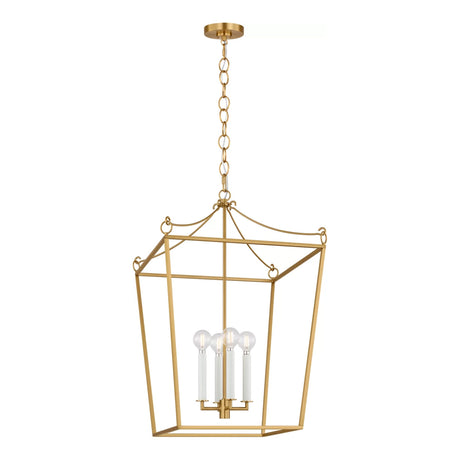 Cambria Medium Lantern Pendant 18", Modern Brass