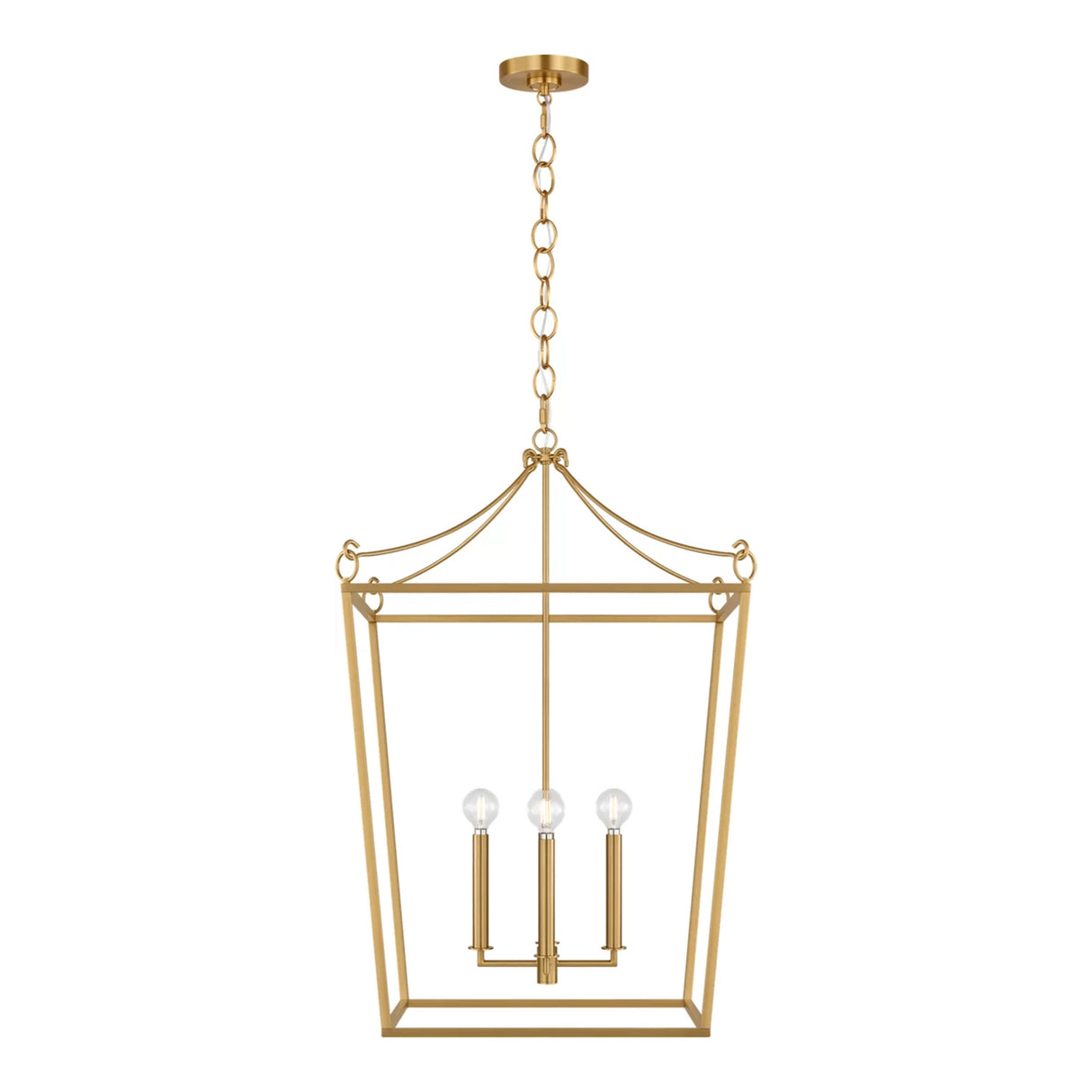 Cambria Large Lantern Pendant 21", Modern Brass