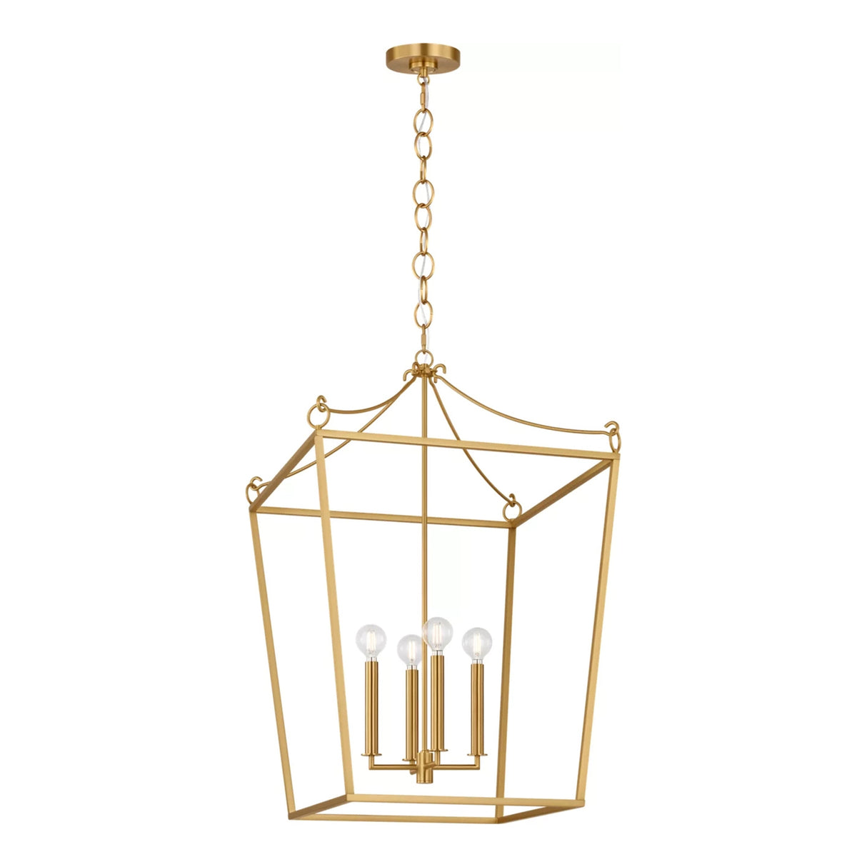 Cambria Large Lantern Pendant 21", Modern Brass