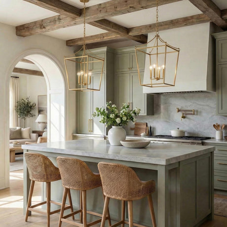 Cambria Extra Large Lantern Pendant 24", Modern Brass