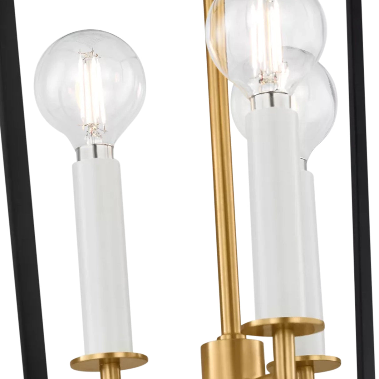 Cambria Small Lantern Pendant 14", Matte Black and Modern Brass